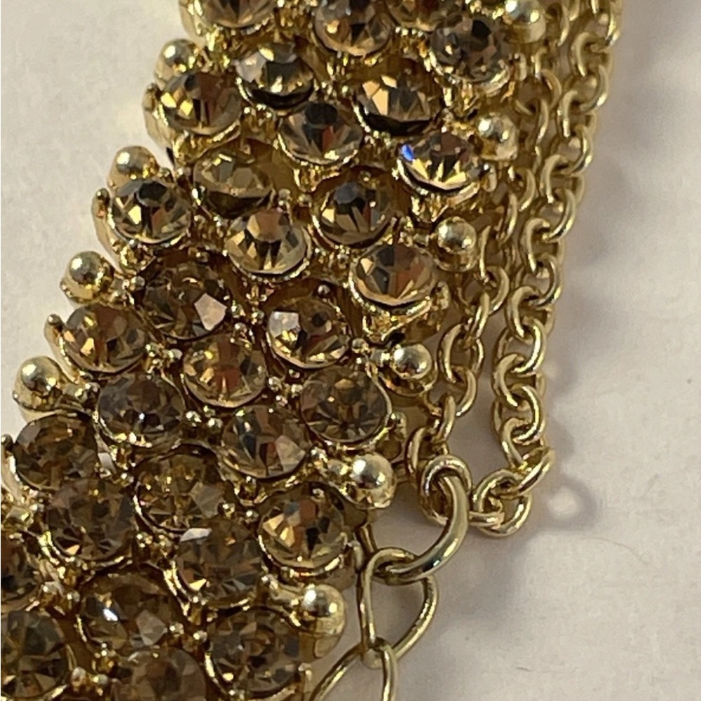 Vintage Amber/Pink Elegant Gold-Tone Choker 13”